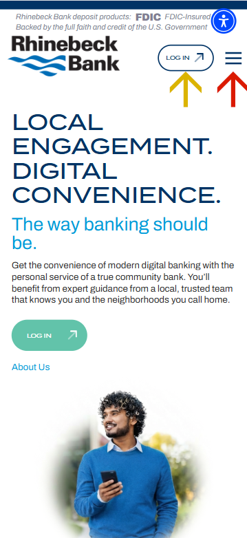 new website - mobile navigation screenshot 1